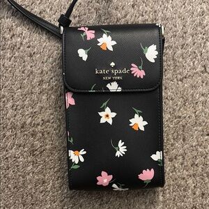 Kate Spade Black Floral Phone Crossbody